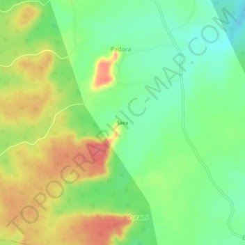 Mapa topográfico Saira, altitud, relieve