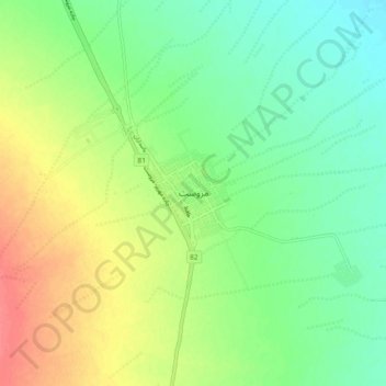 Mapa topográfico Marvast, altitud, relieve