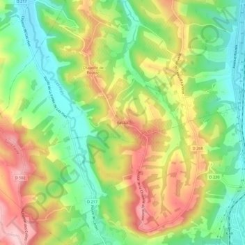 Mapa topográfico Bel-Air, altitud, relieve