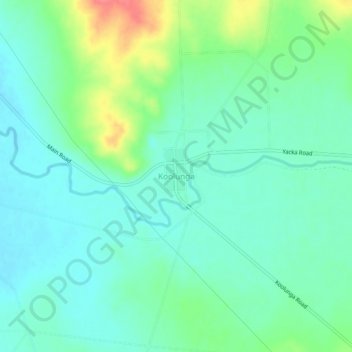 Mapa topográfico Koolunga, altitud, relieve