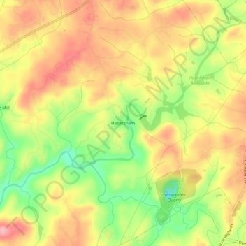Mapa topográfico Habersham, altitud, relieve