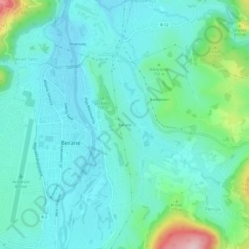 Mapa topográfico Batune, altitud, relieve