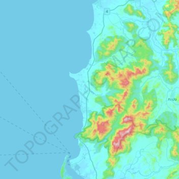 Mapa topográfico Khuekkhak, altitud, relieve