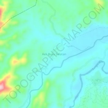 Mapa topográfico Aek Buru Selatan, altitud, relieve