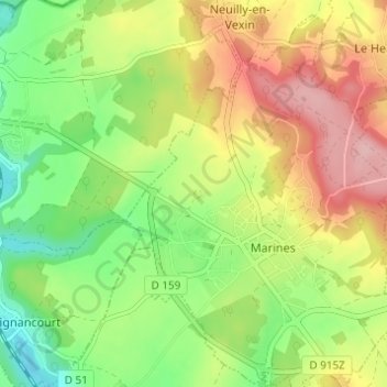 Mapa topográfico La Métairie, altitud, relieve