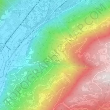 Mapa topográfico Maranta, altitud, relieve