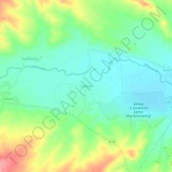 Mapa topográfico Gölköy, altitud, relieve