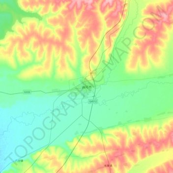 Mapa topográfico Nehe, altitud, relieve
