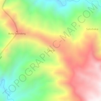 Mapa topográfico Taora, altitud, relieve