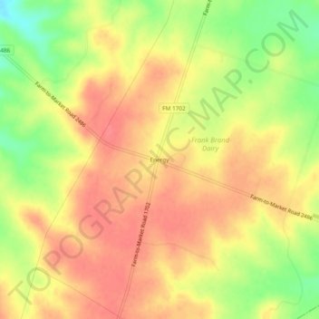 Mapa topográfico Energy, altitud, relieve