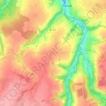 Mapa topográfico Croix Neuve, altitud, relieve