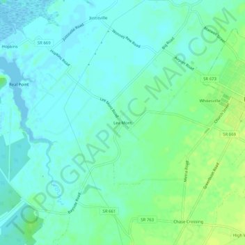 Mapa topográfico Lee Mont, altitud, relieve