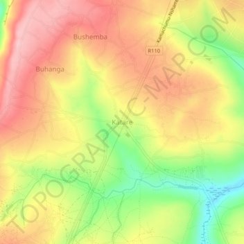 Mapa topográfico Katare, altitud, relieve