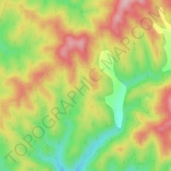 Mapa topográfico Cacaras, altitud, relieve