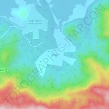 Mapa topográfico Kaiga, altitud, relieve