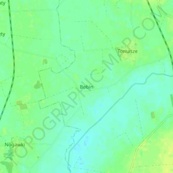 Mapa topográfico Bobin, altitud, relieve