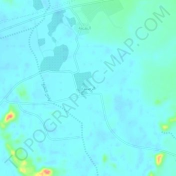 Mapa topográfico الرصيدة, altitud, relieve