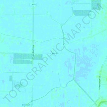 Mapa topográfico Central, altitud, relieve