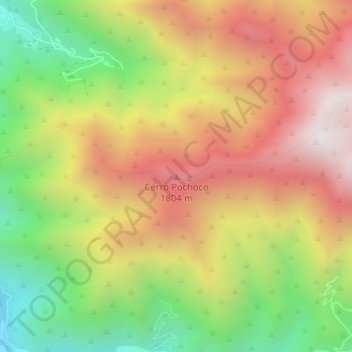 Mapa topográfico Cerro Pochoco, altitud, relieve