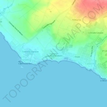 Mapa topográfico Caucana, altitud, relieve