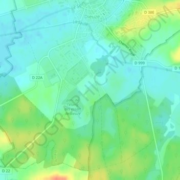 Mapa topográfico Chemin de Gelucourt, altitud, relieve