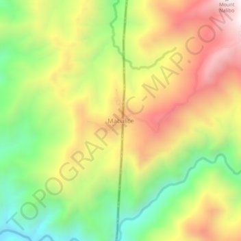 Mapa topográfico Mabalite, altitud, relieve