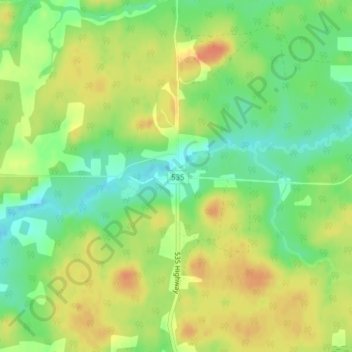 Mapa topográfico Rivière Veuve, altitud, relieve