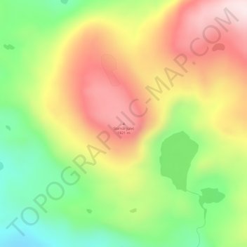 Mapa topográfico Stamåhjulet, altitud, relieve