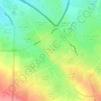Mapa topográfico Kattameya Dunes Compound, altitud, relieve