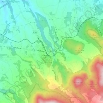 Mapa topográfico Bagnaia, altitud, relieve
