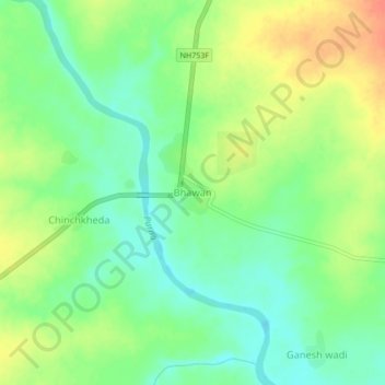 Mapa topográfico Bhawan, altitud, relieve