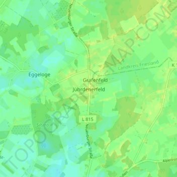 Mapa topográfico Jührdenerfeld, altitud, relieve