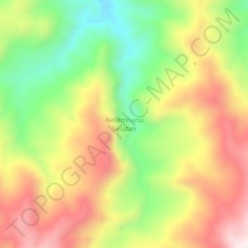Mapa topográfico Netemnanu Selatan, altitud, relieve