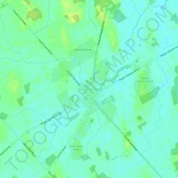 Mapa topográfico North Gower, altitud, relieve