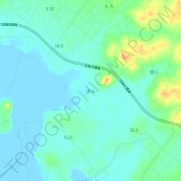 Mapa topográfico Daitou, altitud, relieve