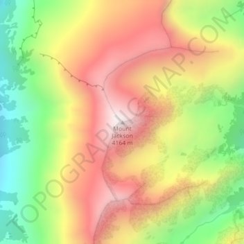 Mapa topográfico Mount Jackson, altitud, relieve