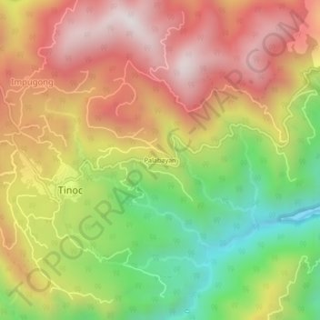 Mapa topográfico Palabayan, altitud, relieve
