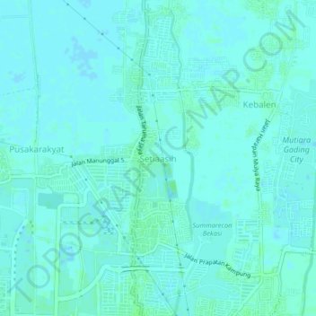 Mapa topográfico Setiaasih, altitud, relieve