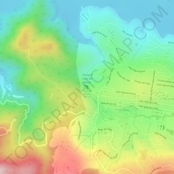Mapa topográfico Velo de Novia, altitud, relieve