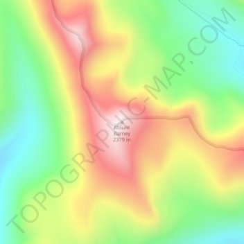 Mapa topográfico Mount Barney, altitud, relieve