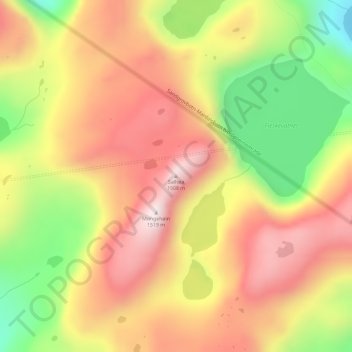 Mapa topográfico Salhøa, altitud, relieve