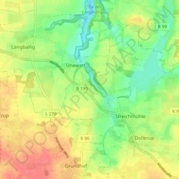 Mapa topográfico Terkelstoft, altitud, relieve