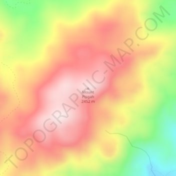 Mapa topográfico Mount Pisgah, altitud, relieve