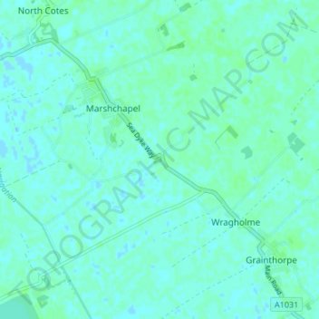 Mapa topográfico Eskham, altitud, relieve