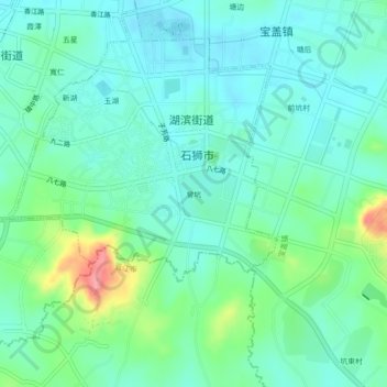 Mapa topográfico 曾坑, altitud, relieve