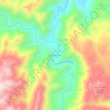 Mapa topográfico Las Juntas, altitud, relieve