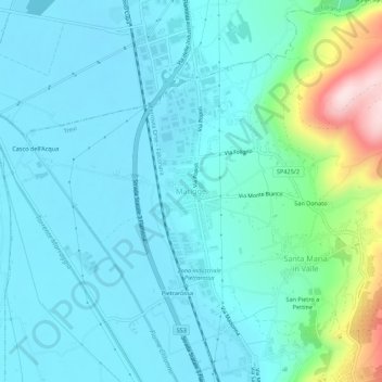 Mapa topográfico Matigge, altitud, relieve