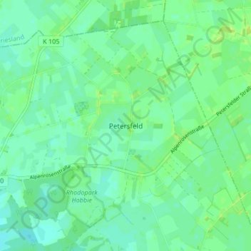 Mapa topográfico Petersfeld, altitud, relieve