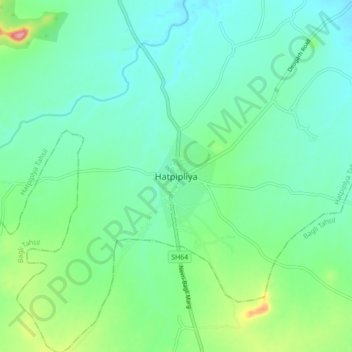 Mapa topográfico Hatpipalya, altitud, relieve