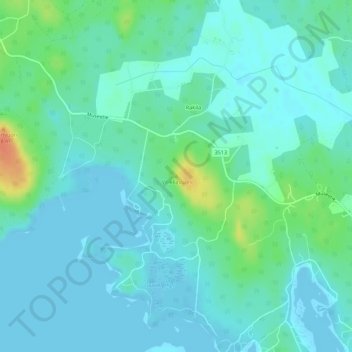 Mapa topográfico Vitikkavuori, altitud, relieve